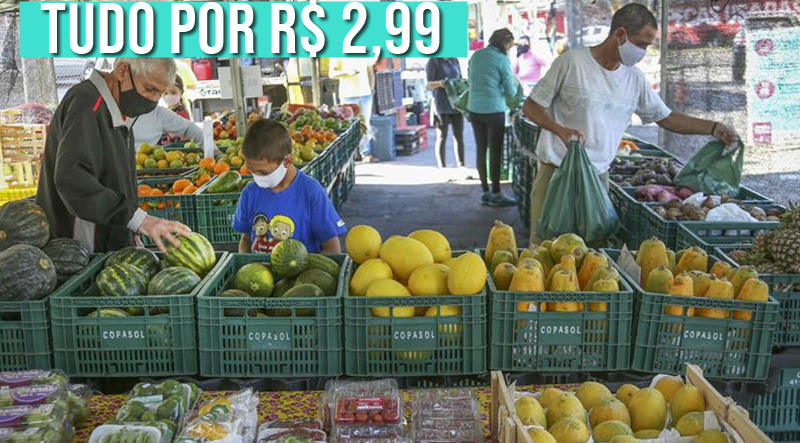 Nossa Feira tem 30 hortifrútis a preço especial de R$ 2,99 o quilo. Foto: Luiz Costa/SMCS